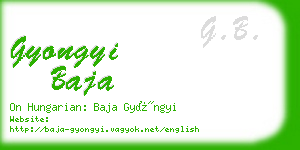 gyongyi baja business card